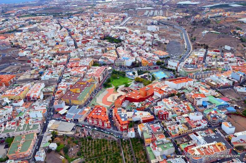 Imagen aérea del casco urbano de Telde/Fotosaereasdecanarias.